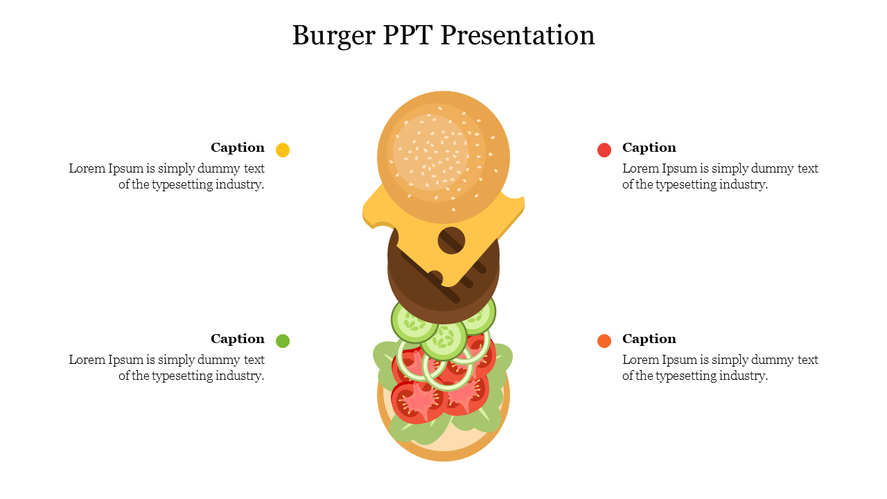 Enticing Burger PPT Presentation Template Design Slide